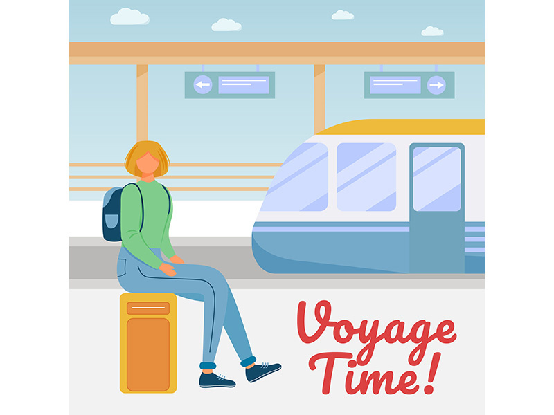 Voyage time social media post mockup