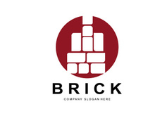 Bricks Logo Design, Material Stone Illustration Vector, Building Construction Icon