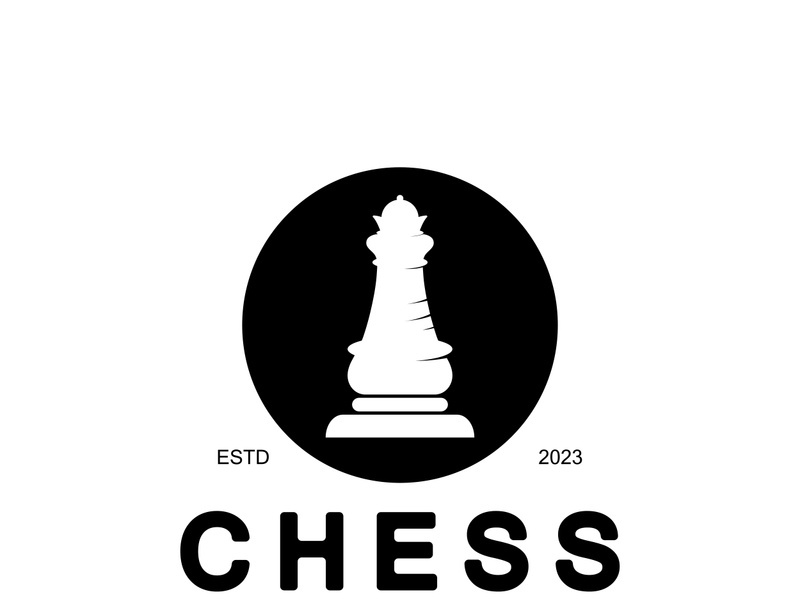 Chess strategy game logo with horse, king, pawn, minister and rook. Logo for chess tournament, chess team, chess championship, chess game application.