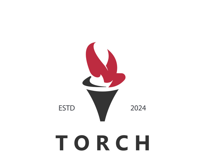 Torch logo Graphic, Olympics flame Modern Design Element simple minimalist