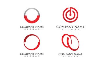 abstract red circle logo vector template