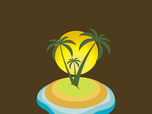 Palm tree summer logo template vector illustration