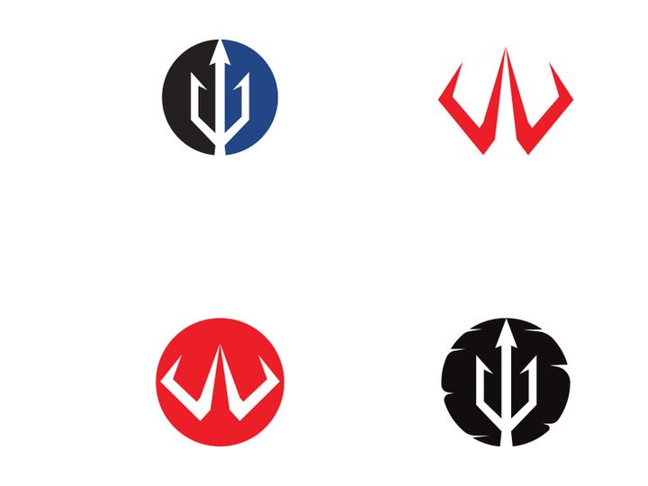 Vector trident logo design template.