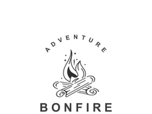 Bonfire Logo Design wood and fire camping adventure vintage illustration