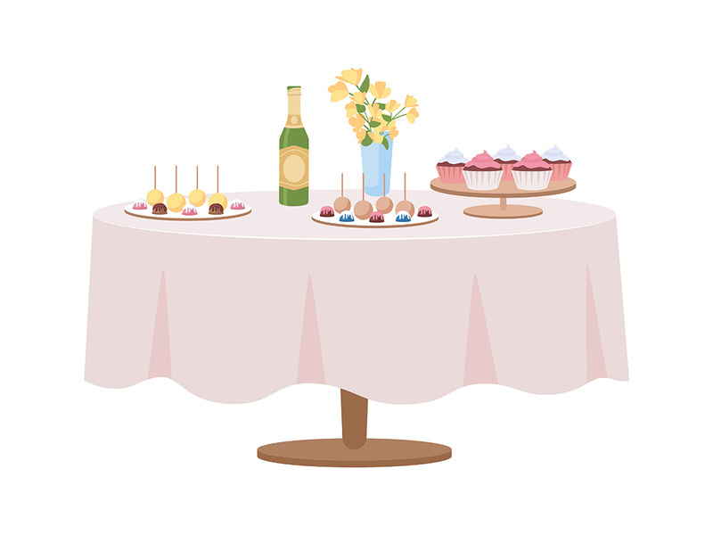 Table for celebration semi flat color vector object