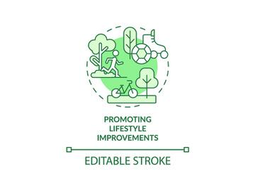 Promoting lifestyle improvements green concept icon preview picture