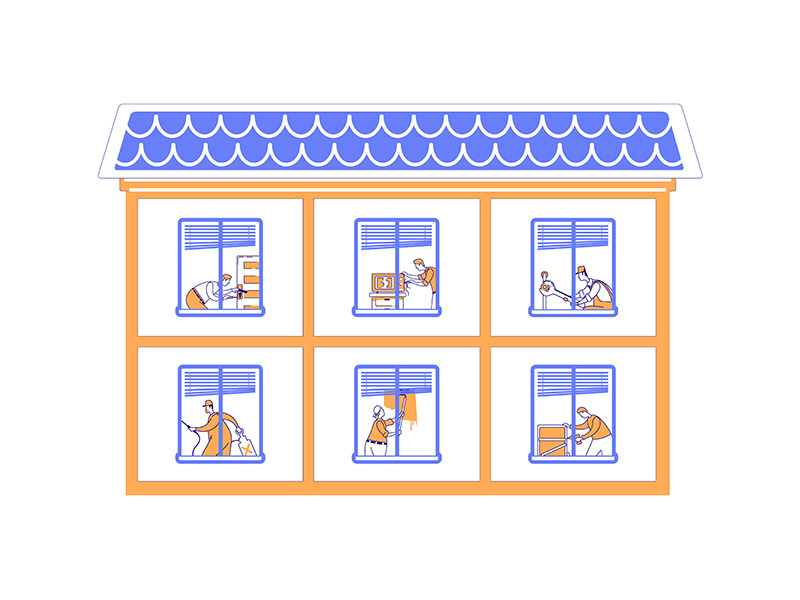 Home renovation flat color vector illustration