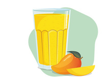 fresh fruit juices served in tall glasses made from mango fruit