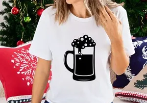 Beer mug with foam overflow isolated black white vector illustration