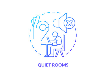 Quiet rooms blue gradient concept icon preview picture