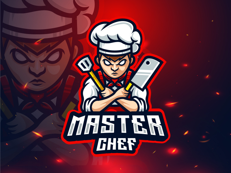 Master chef esport mascot logo design vector