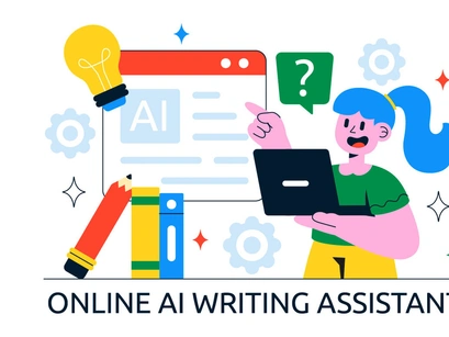 10 Online AI Writing Assistant Illustration