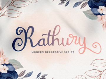 Rathury - Modern Decorative Script Font preview picture