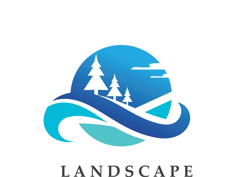 Mountain Nature Landscape Logo design Template Illustration