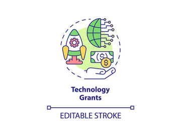 Technology grants concept icon preview picture