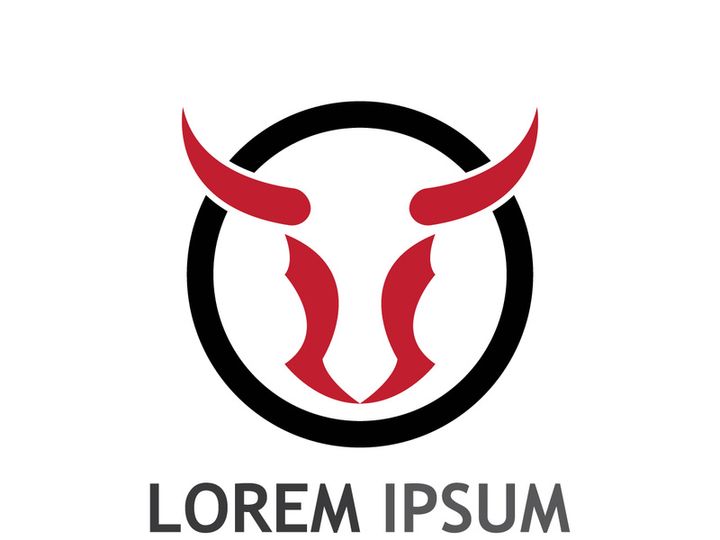 Vintage bull head horns logo