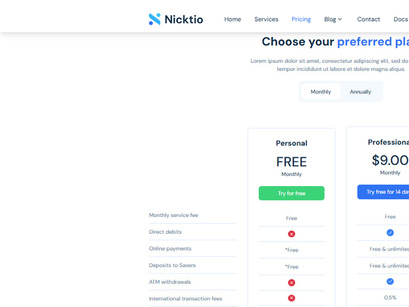 Nicktio NextJS Tailwind Website Template