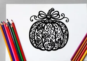 Elegant Halloween Pumpkin Silhouette with Decorative Pattern
