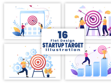 16 Startup Target of Goal Achievement Illustration preview picture