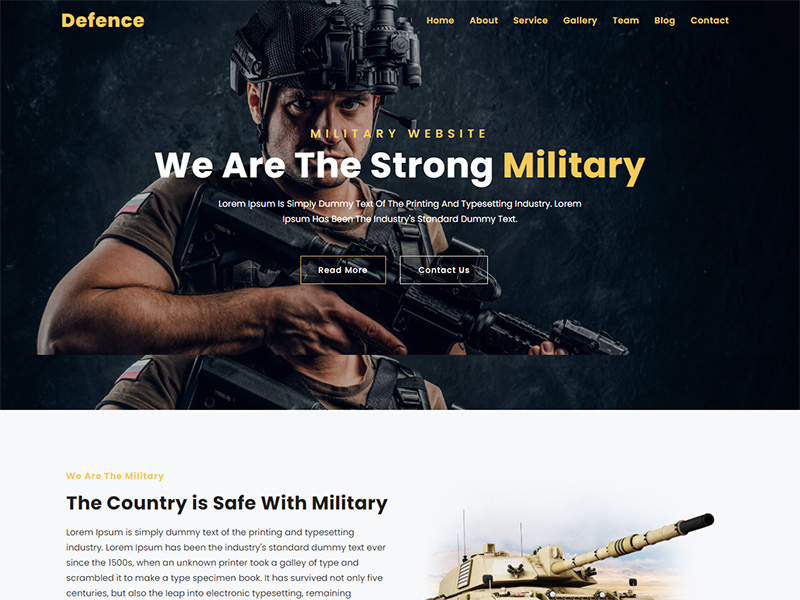 Defense Military Service & Army Landing Page Template