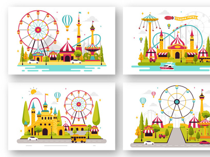 9 Amusement Park Illustration