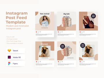 Minimalist instagram feed template preview picture