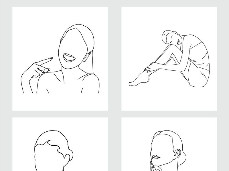 Beauty Woman Line Art, Wall Decoration