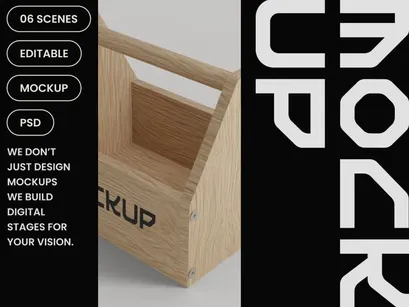 Wooden Toolbox Mockup
