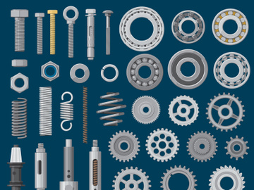 Bolts, screws, nails, gears and cogs preview picture