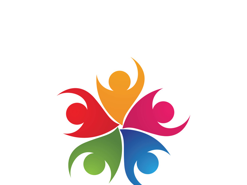 Community people logo network and social icon design template