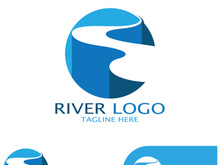 River Logo vector icon illustration design template