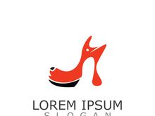 Women shoes logo design High heel fashion icon template vector for business store