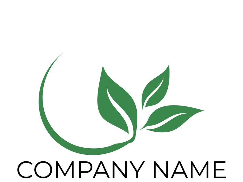 Green leaf logo design vector illustration