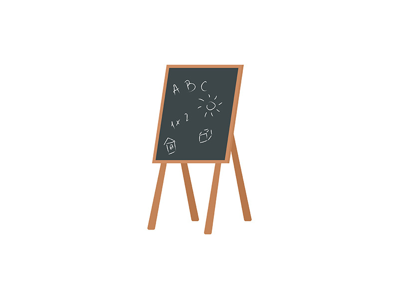 Kindergarten chalkboard flat color vector object