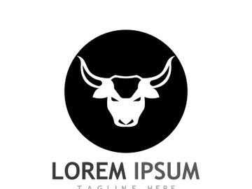 Vintage bull head horns logo preview picture