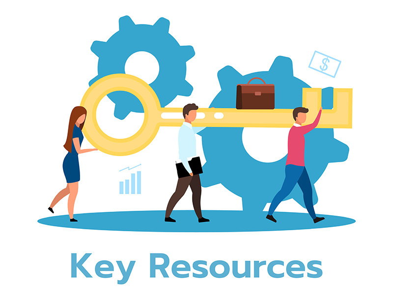 Key resources flat vector illustration