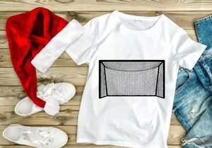 Soccer goal net illustration with black outline and white background