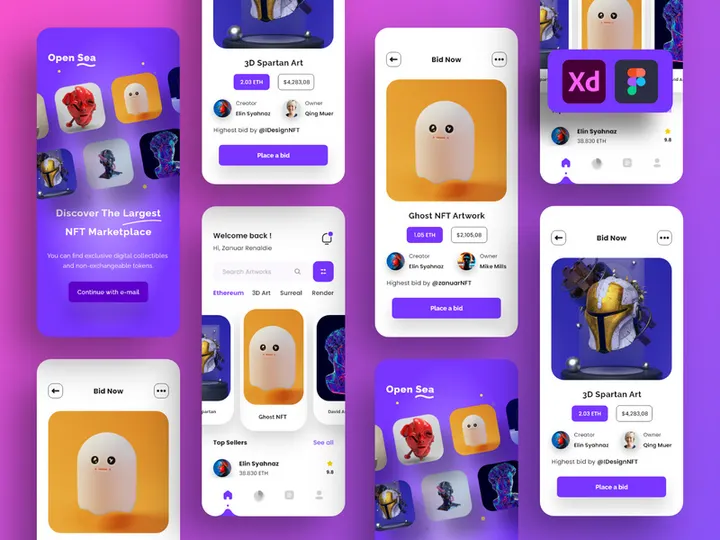 NFT Market Mobile App UI Kits preview picture