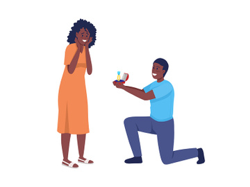 Man proposing to his beloved semi flat color vector characters preview picture