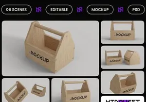 Wooden Toolbox Mockup