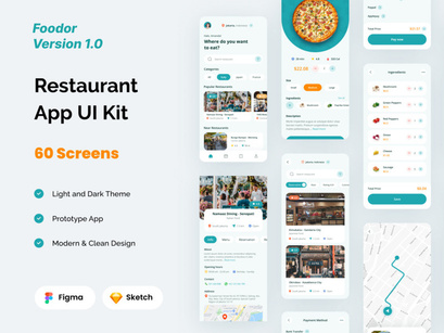 Foodor v1.0 - Food & Restaurant App UI Kit