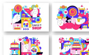 10 Sweet Shop Illustration