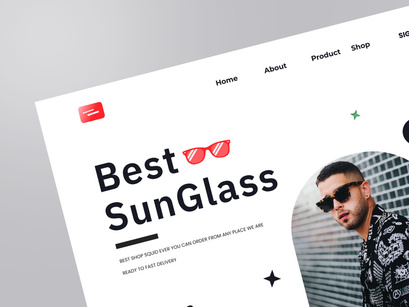 Sunglasses Shop Website Header - Figma