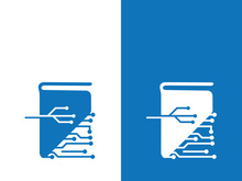 Digital book logo technology vector icon design