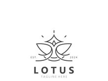 Lotus flower minimalist design, elegance Lotus flower logo template