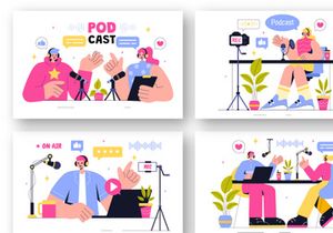 13 Podcast Studio Illustration