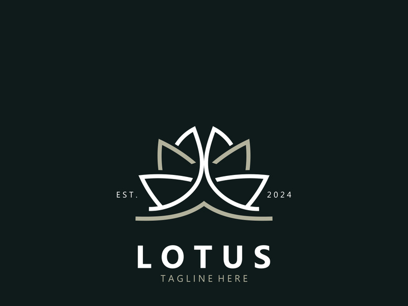 Lotus flower minimalist design, elegance Lotus flower logo template