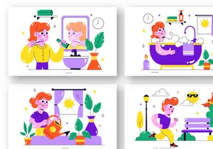10 Daily Morning Rituals Illustration