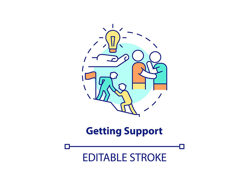 Getting support concept icon