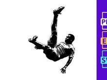 A person falling or jumping in the air with legs and arms outstretched freely